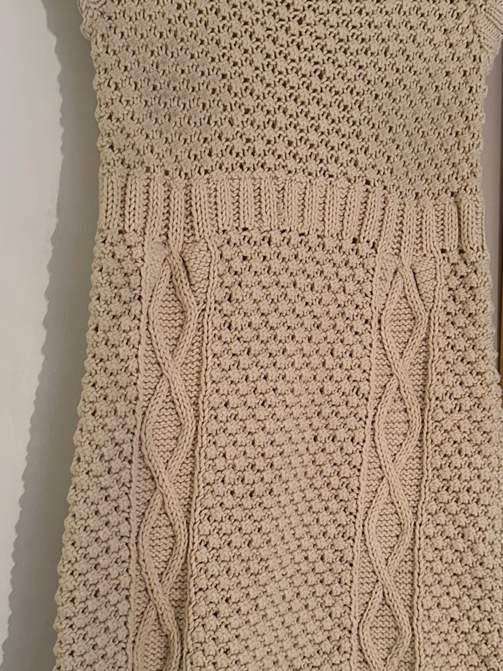 Women's Cream Cable Knit Dress - Size M